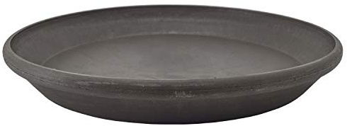 PSW AP35DC Saucer Drip, Durable Water Tray for Indoor and Outdoor Flower Plant Pots and Planters, 14-Inch, Dark Charcoal