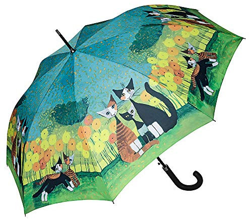 VON LILIENFELD Regenschirm Rosina Wachtmeister: All Together Auf-Automatik Damen Kunst Stockschirm Stabil Katze
