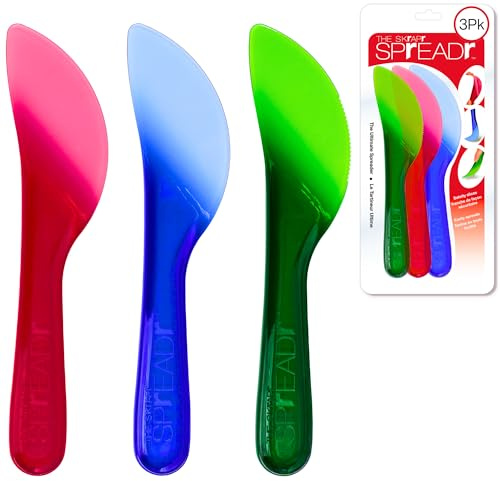 Spreader Knife Set, 3 Pack, BPA-Free, Dishwasher Safe | Assorted Colors