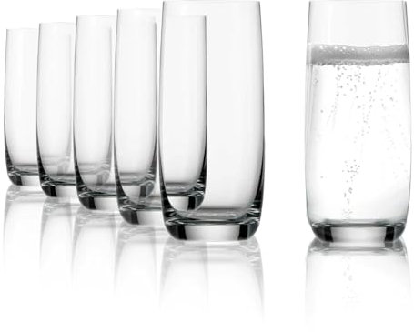 Stölzle Lausitz Vasos Longdrink Weinland Set de 6, 390ml – Vasos de Cristal Elegantes para Cócteles, Bebidas, Agua y Zumo – Resistentes y Apto para Lavavajillas