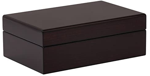 Quality Importers Traveler 10 Mahogany Travel Humidor for 10 Cigars, SureSeal Lid Technology, 1 Round Humidifier, Mahogany Finish