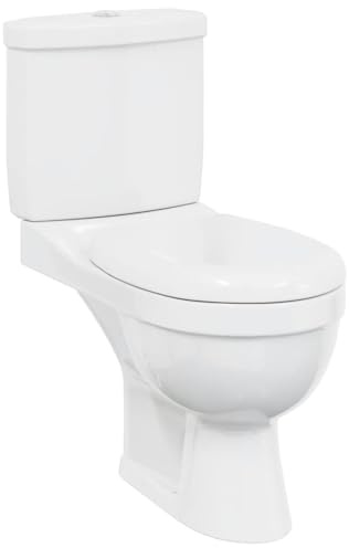 vidaXL Toilette con Cisterna Bianca Gabinetto Bagno Sciacquone Vaso WC Scarico
