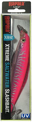 Rapala X-Rap Saltwater Lure with Two No. 2 Hooks, 1.2-2.4 m Swimming Depth, 12 cm Size, Hot Pink UV