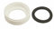 tecuro 58722 Reducer Adaptor for Siphon Drain 1 1/4 Inch Internal Thread x 1 1/2 Inch External Thread with Seal Plastic White