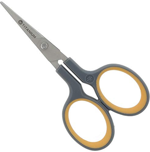 Westcott E-30444 00 Titanium Super Softgrip Silhouettenschere, 10 cm, gebogen, grau-gelb