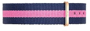 Daniel Wellington Classic Winchester, Blau-rosa/Roségold Uhrenarmband, 18mm, NATO, für Damen und Herren