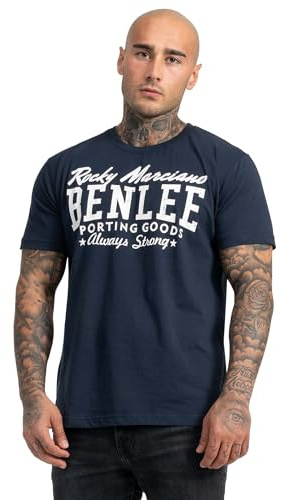Ben Lee Rocky Marciano Men Regular Fit T-Shirt Retro Logo Homme, Bleu Foncé, L