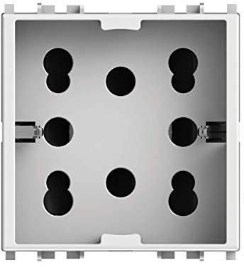 4Box 4B.V14.H21, Side, Presa da Incasso Multistandard 1 Schuko + 2 Bipasso, Compatibile con Vimar Plana, 250 V, Bianca