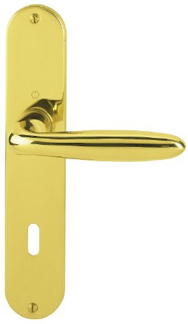 HOPPE Türgriff (Langschild) duraplus Verona, Messing pol. für innen, Türgriff-Garnitur, Oval-Lochung