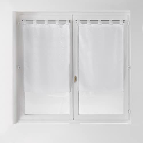 douceur d'Intérieur Dandy, passanti coppia destra 2 x 60 x 120 cm, velo, fili, tagli Dandy, poliestere 120 x 60 cm, Poliestere, bianco, 120x60x1 cm