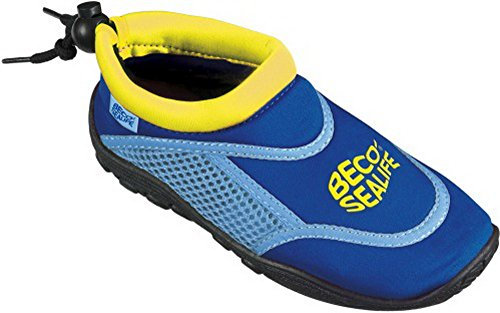BECO-SEALIFE Wasserschuhe Kinder – Neopren Badeschuhe Kinder mit Netzeinsatz & Gummisohle für Jungen & Mädchen, Surfschuhe Kinder ideal für Wassersportaktivitäten – in Blau, Größe: 32/33