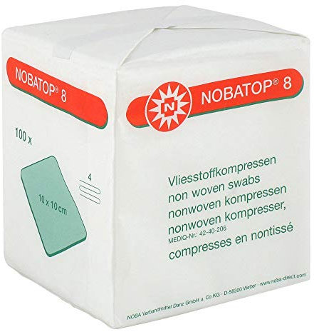 NOBATOP 8 Kompressen 10x10 cm unsteril 100 St Kompressen