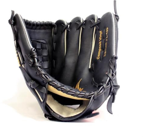 JL-120 RH schwarz Baseball Handschuh, Polyurethan, Infield/Outfield, Grösse 12 (für Linkshänder, Wird an der rechten Hand getragen)