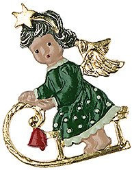 Zinnfigur Engel mit Schlitten