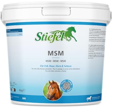 Stövlar MSM för hästar, 100 % naturlig MSM, för att stödja gelémetabolismen, positiv effekt på hud, päls, hov, hästtillväxt, 4 kg