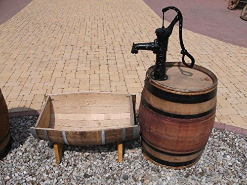 JUNIT 225L Burgunder Eichenfass-Regentonne+Schwengelpumpe Schwarz