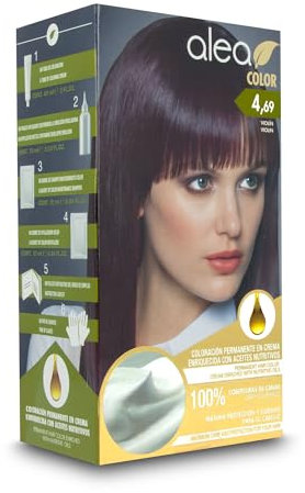 ALEA - Tinte Pelo Mujer - Alea Color - Nº 4.69 K - Color Violín - Coloración Permanente en Crema - con Aceite de Argán y Macadamia - Cobertura de Canas - Máxima Protección y Cuidado