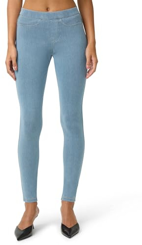 No Nonsense Leggings Classici in Denim-Jeggings da Donna con Vere Tasche Posteriori, Jeans Elasticizzati a Vita Alta, in Denim Chiaro., XL