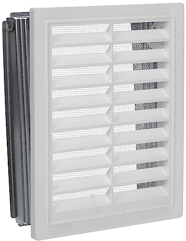 Upmann 50166 Lüftungsgitter Kunstst. 15x20m. Einbaurahmen und Flie. weiß