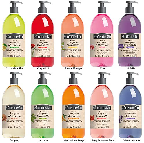 Le comptoir du bain savon traditionnel de marseille rose 1L