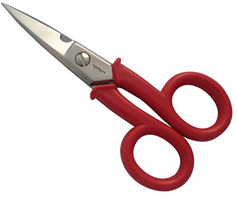 Tenartis 213 Forbici Elettricista, Telefonista, Giuntista con Gambo Plastificato 14 cm con Custodia in PVC - Made in Italy