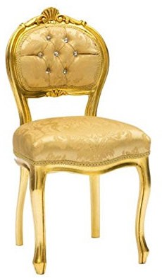 Way Home Store Sedia MUSICISTA Barocco stile francese Luigi XVI Oro Gemme 44 x 48 x 85 cm