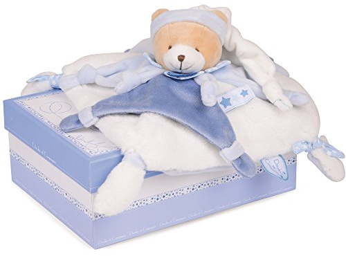 Doudou et Compagnie - Doudou Ours Petit Chou - Boîte Cadeau - Bleu - 17 Cm - Idée Cadeau de Naissance Garçon - pour Bébé - Garantie Doudou Perdu - DC2716