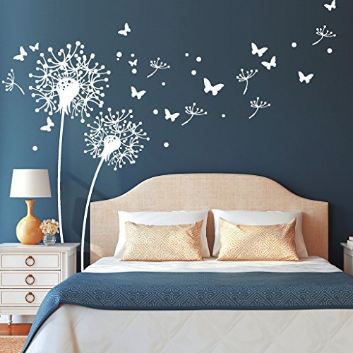Wandtattoo Loft Pusteblumen fliegende Pollen Schmetterlinge Wandsticker Schlafzimmer Kinderzimmer 30 Farben 3 Größen
