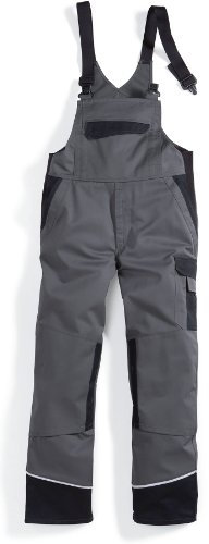 BP 1608-559-53-54n Latzhose, Stretch-Hosenträger mit Clipbefestigungen, 245,00 g/m² Stoffmischung, dunkelgrau/schwarz, 54n
