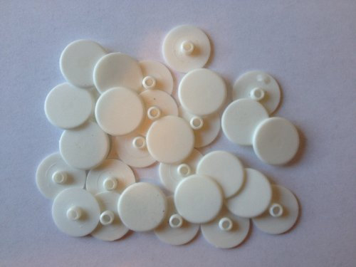 Hinge and Bracket Supplies Cam Cover Cap White Plastic Pack 40 17Mm Diameter 3Mm Deep