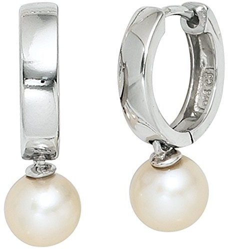 Jobo Damen-Creolen aus 925 Sterling Silber mit Perlen