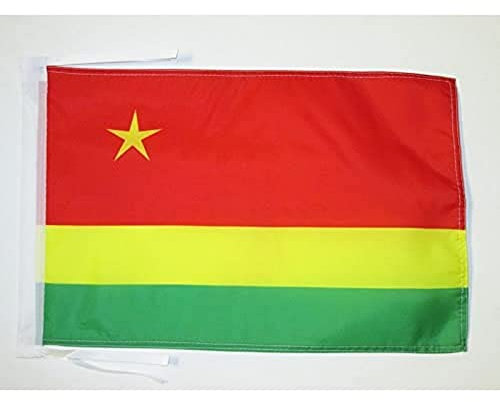 AZ FLAG - Drapeau Réunion indépendantiste - 45x30 cm - Pavillon Nationaliste Réunionais 100% Polyester Avec Deux Cordelettes - 20g