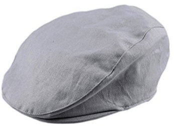 BIENZOE Jungen Baumwolle Leinen Golf Bäcker Mützen Grau Größe 4/5