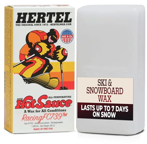 Hertel Racing FC739 All Temperature Ski and Snowboard Wax - Easy to Apply, Rub On or Iron On Hot Wax for Snowboards and Skis - Made in USA, All Weather Conditions (340 g)