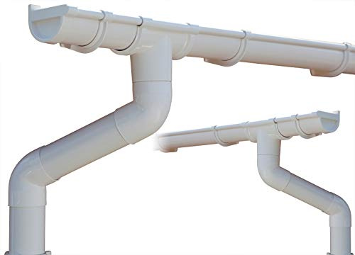 Kit gouttière PVC pour deux versants | GD16 | disponible en 4 couleurs | Idéal pour véranda ou chalet de jardin ! (Kit complet jusqu'à 3.50 m, Blanc)