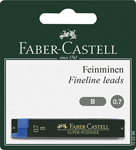 Faber-Castell 122298 – Feinmine Super polymer, hårdhet B, 0,7 mm, 24 påfyllningar