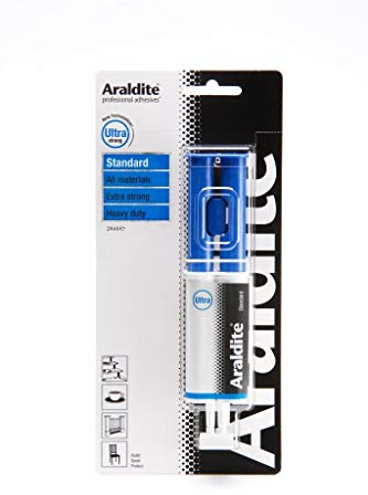 Araldite Ultra Strong Adhesive Glue Blue Standard Precision Syringe 24ml Syringe