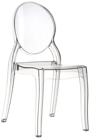 KONTE.DESIGN Set di 4 sedie BRERA in Policarbonato Trasparenti, impilabili