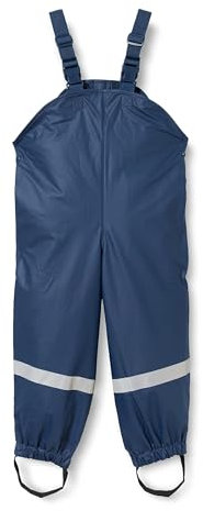 Playshoes Matschhose Regenlatzhose Fleece-Futter Unisex Kinder Wind- und wasserdichte Regenhose Regenbekleidung, marine, 140
