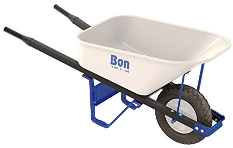 Bon 84-974 Trade-Tough Steel Tray Wheelbarrow, 6 Cu. Ft
