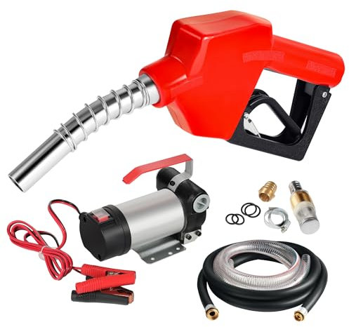 Pompe à Fuel ou Gasoil bio Autoaspirante 12V/150W 40l/min Mobile Pistolet Auto.