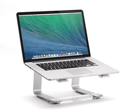 Griffin Elevator Laptop Stand - Ergonomic Computer Riser & Laptop Mount Made of Sturdy Brushed Aluminum - Supports Posture & Elevates Workspace with a Minimal Design, Classic Clear