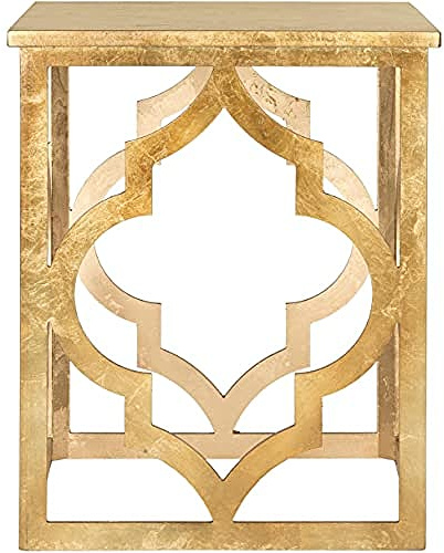 SAFAVIEH Modern Wooden Accent Table, in Gold, 50 X 50 X 60