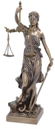 Statuette de la déesse romaine de la justice avec bronze