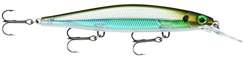 Köder mit Haken Drei Nr. 6, 1.2-2.4m Schwimmtiefe, 11cm Größe, Moss Back Shiner