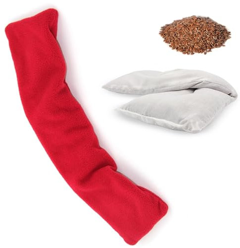 FISHTEC - Tour de Cou Micro Ondes - Déhoussable et Lavable - Coussin Chauffant Graines de Lin et Lavande - Usage Chaud Froid - Pour Douleur Cervicales, Cou, Nuque, Epaules, Corps - Matière Polaire
