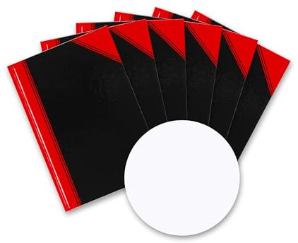 Bantex Notizbuch A6 blanko, 192 Seiten, 70 g/m², Hardcover, schwarz, 6 Stück