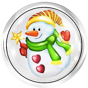 ANDANTE CHUNK Click-Button Druckknopf (Schneemann) für Chunk-Armbänder, Chunk-Ringe, Chunk-Schlüsselanhänger und andere Chunk-Accessoires + Organzasäckchen