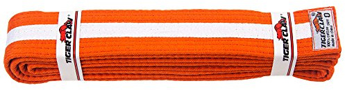 Tiger Claw Uniform Belt - Orange with White Stripe #4