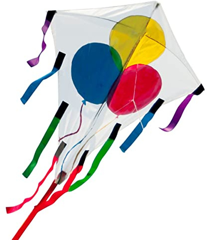 CIM Cerf-Volant monofil - Creativ Drachen - kit à fabriquer et décorer soi-même - Dimensions : 63x71cm - INCL. Ligne de 80m sur poignée, queues Multicolores